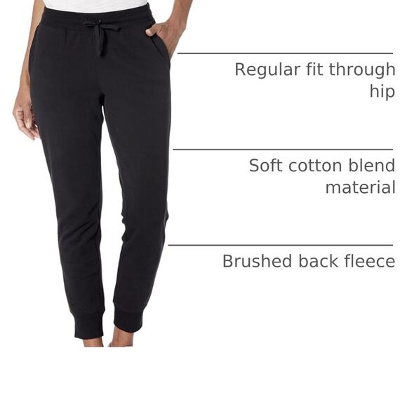 Amazon Essentials Women's Fleece Jogger Sweatpants Black XL New - Picture 3 of 7